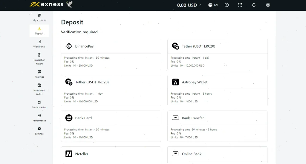 deposit methods