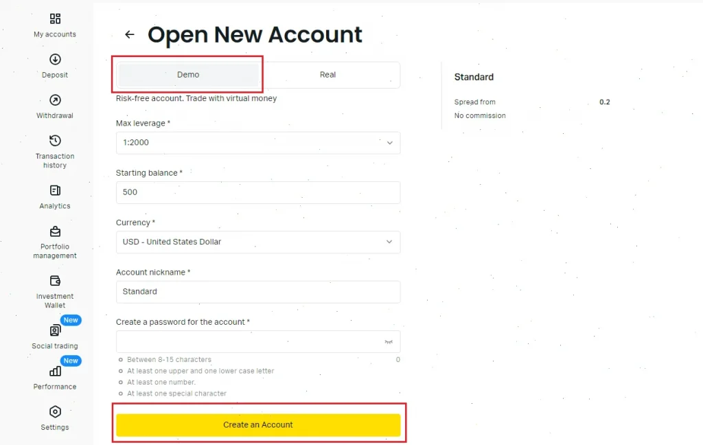 exness open new accountь demo